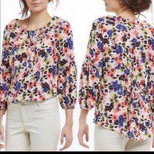 Maeve By Anthropologie Multi Color Floral Blouse